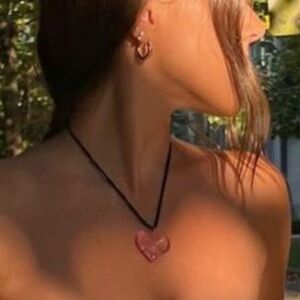 Nick Studio Pink Heart Pendant Necklace
